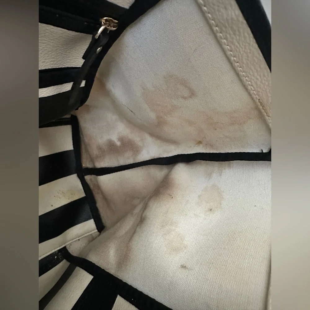 Kate Spade Black and White Striped Tote Bag
